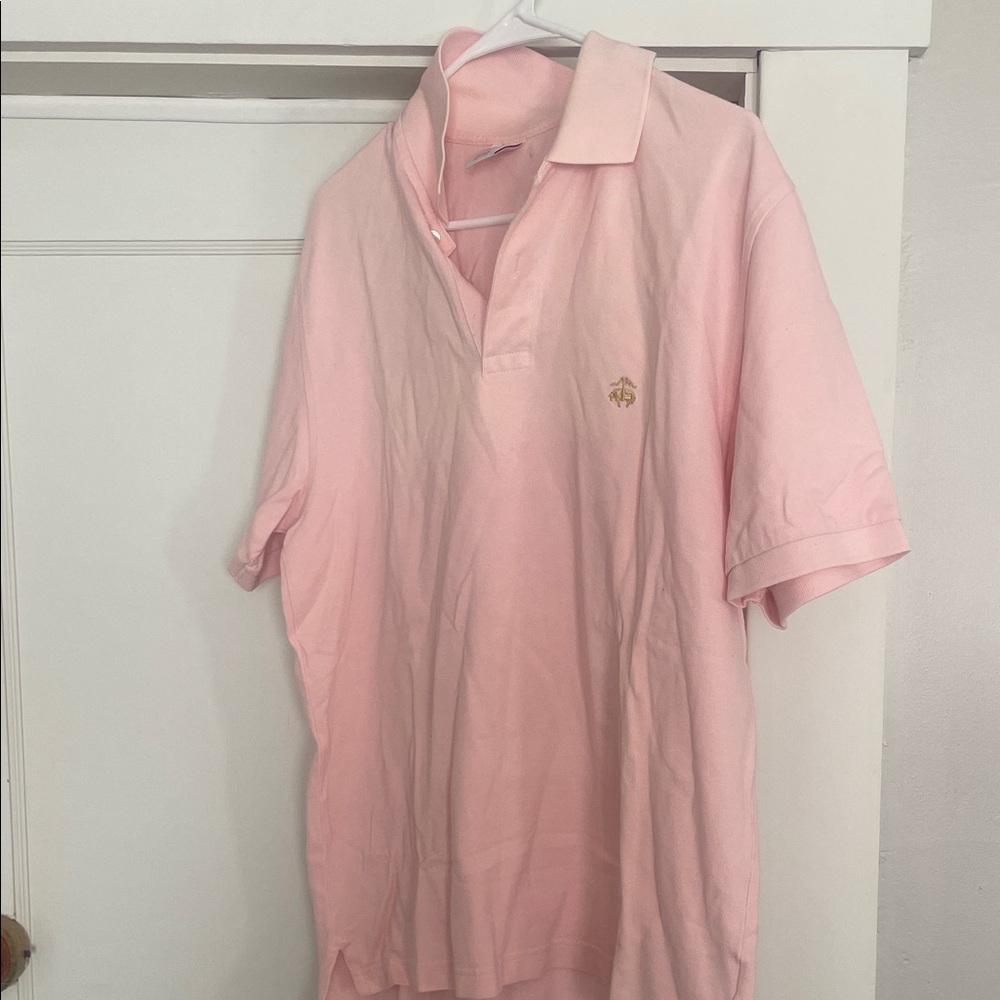 Brooks Brothers Pink Polo Shirt with Gold Logo